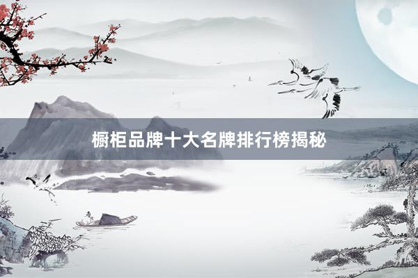 橱柜品牌十大名牌排行榜揭秘